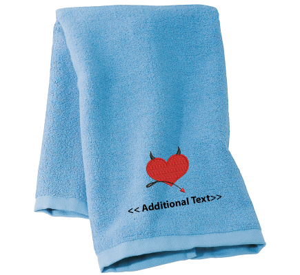 Personalised Devil Heart Seasonal Towels Terry Cotton Towel